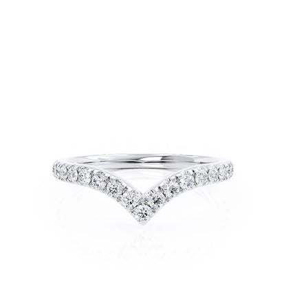 0.21 TCW Round Curved Moissanite Wedding Band