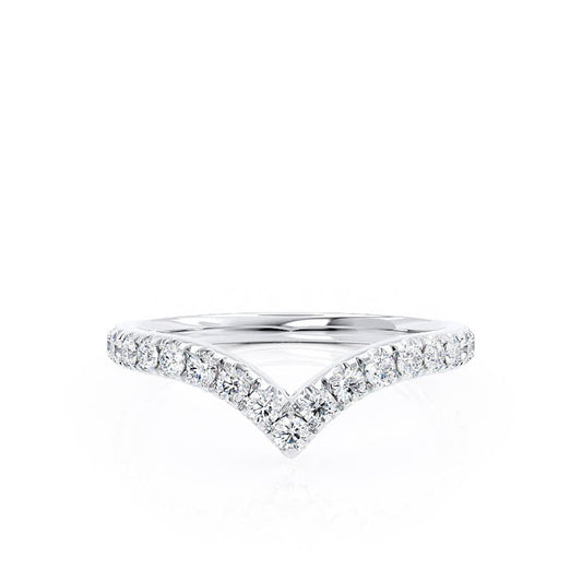 0.21 TCW Round Curved Moissanite Wedding Band