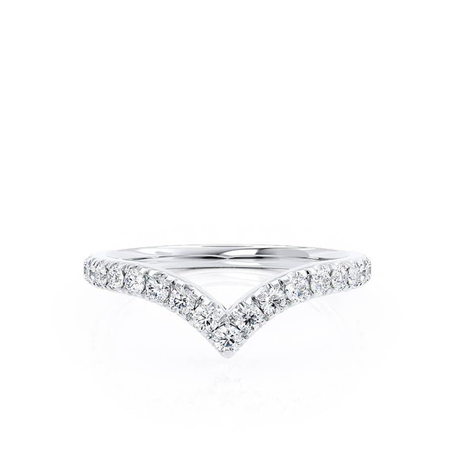 0.21 TCW Round Curved Moissanite Wedding Band