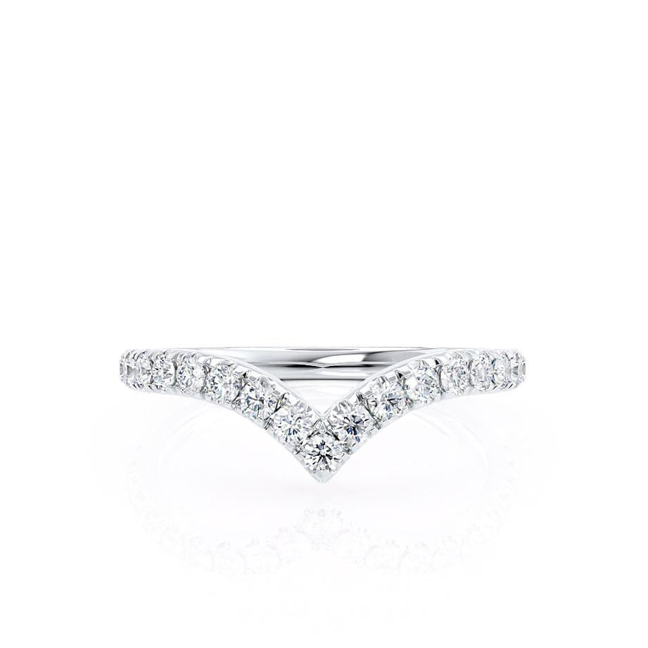 0.21 TCW Round Curved Moissanite Wedding Band