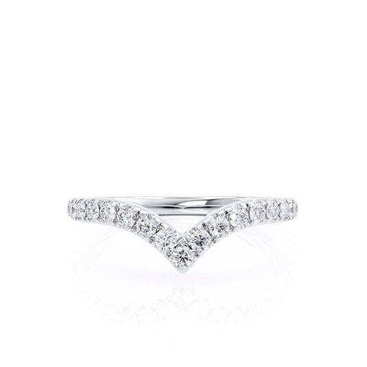 0.21 TCW Round Curved Moissanite Wedding Band