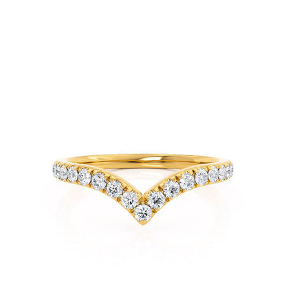 0.21 TCW Round Curved Moissanite Wedding Band