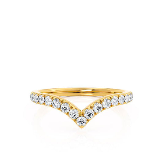 0.21 TCW Round Curved Moissanite Wedding Band
