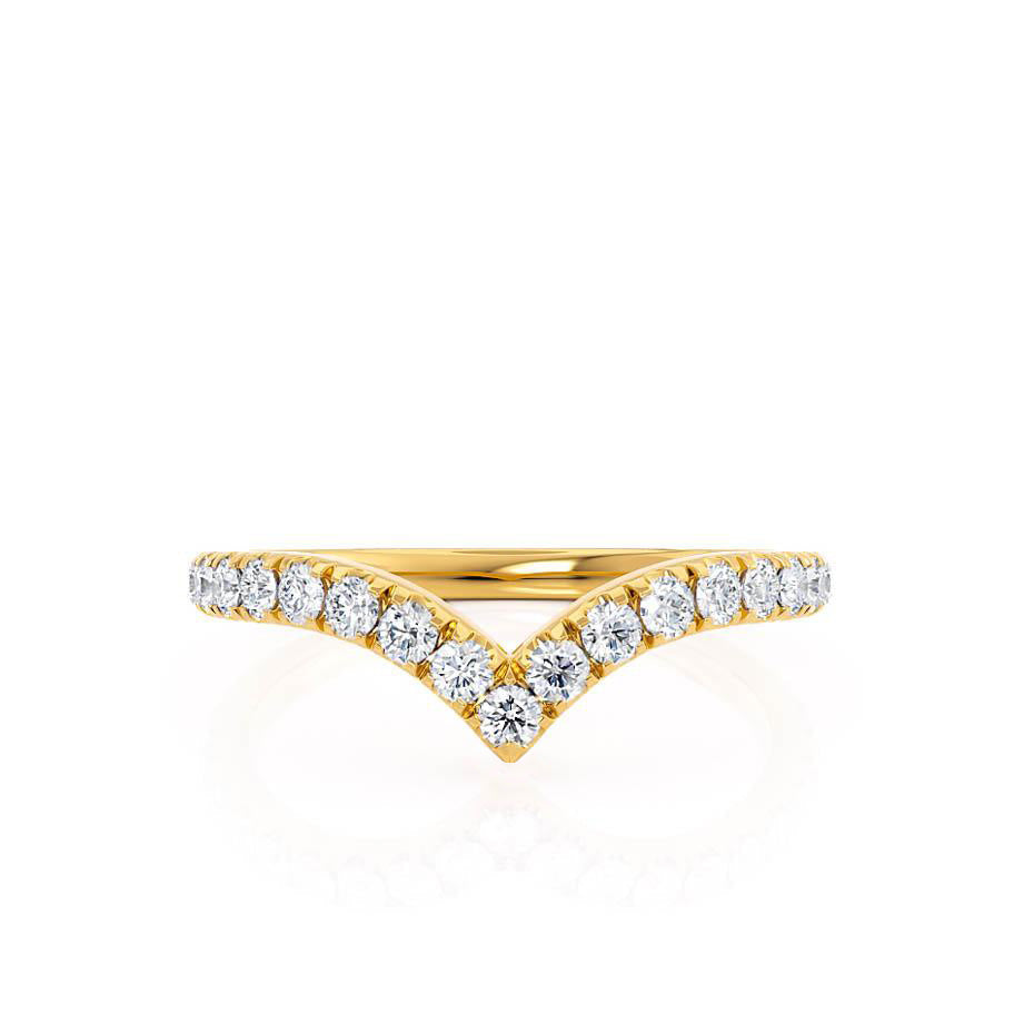 0.21 TCW Round Curved Moissanite Wedding Band