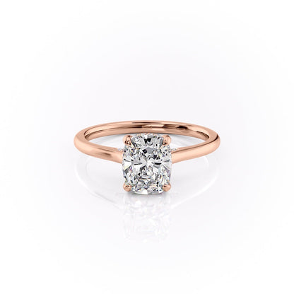 2.0 CT Elongated Cushion Cut Solitaire Hidden Halo Setting Moissanite Engagement Ring 12