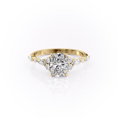 2.0 CT Elongated Cushion Cut Cluster Moissanite Engagement Ring 11