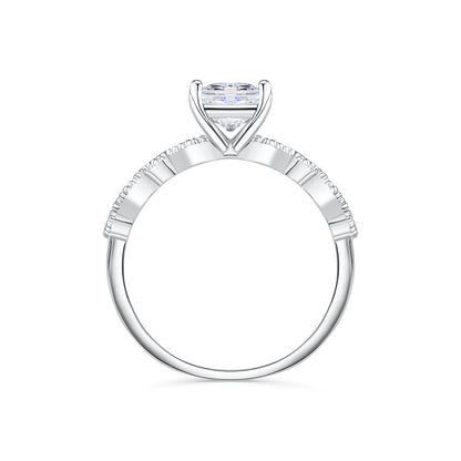 1.5 CT Radiant Pave Moissanite Engagement Ring