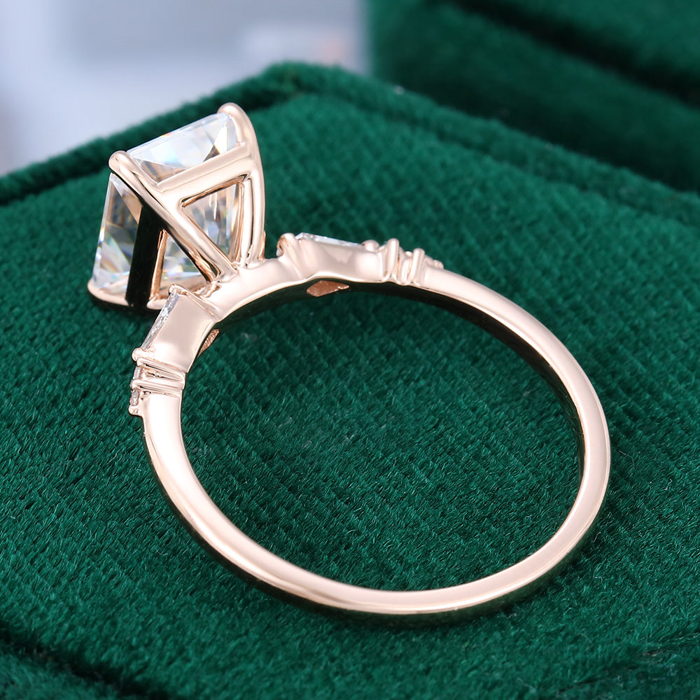 2.43 CT Radiant Cluster Moissanite Engagement Ring