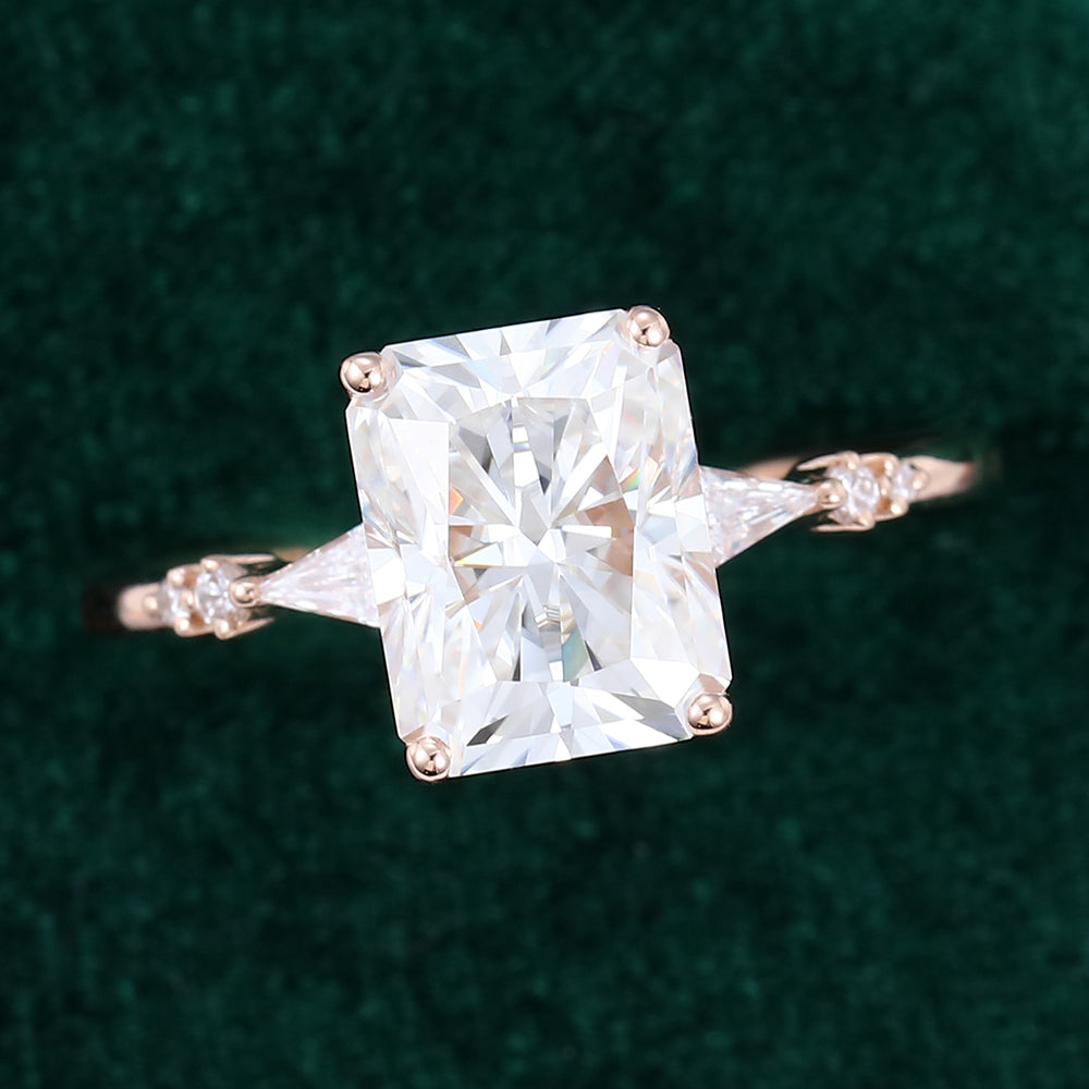 2.43 CT Radiant Cluster Moissanite Engagement Ring