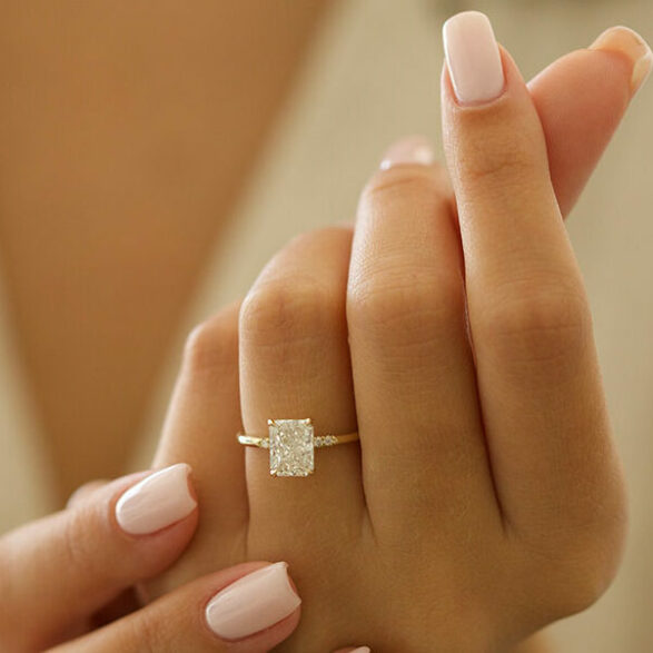 2.43 CT Radiant Pave Moissanite Engagement Ring
