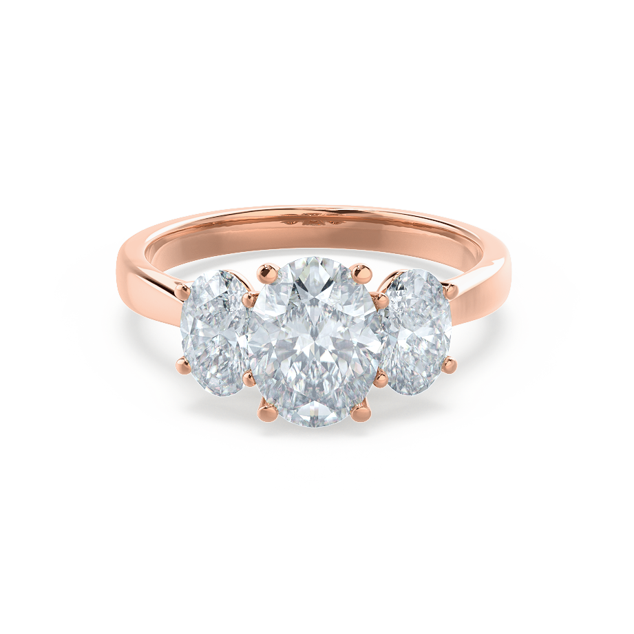 1.5 CT Oval Three Stone Moissanite Engagement Ring