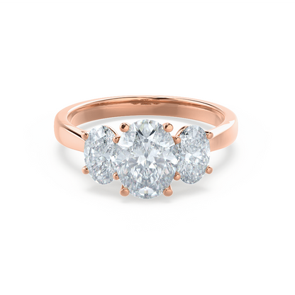 1.5 CT Oval Three Stone Moissanite Engagement Ring