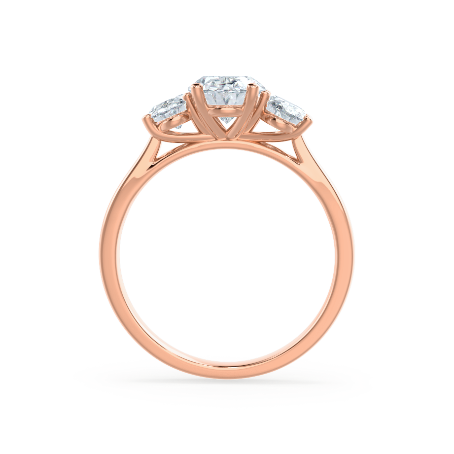 1.5 CT Oval Three Stone Moissanite Engagement Ring