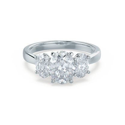 1.5 CT Oval Three Stone Moissanite Engagement Ring