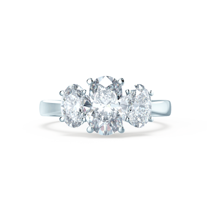 1.5 CT Oval Three Stone Moissanite Engagement Ring