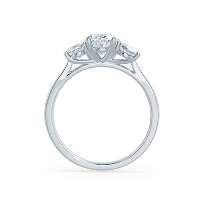 1.5 CT Oval Three Stone Moissanite Engagement Ring