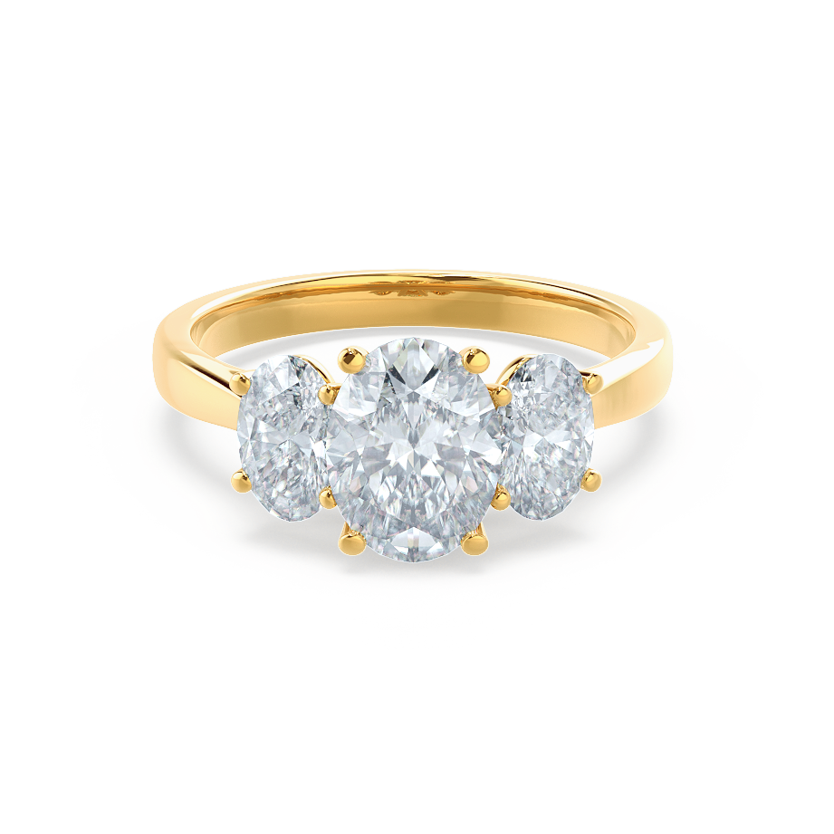 1.5 CT Oval Three Stone Moissanite Engagement Ring