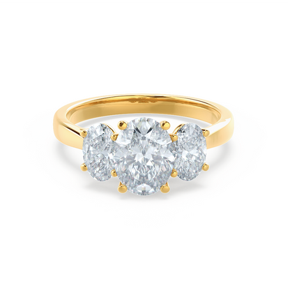 1.5 CT Oval Three Stone Moissanite Engagement Ring