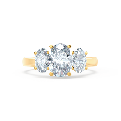 1.5 CT Oval Three Stone Moissanite Engagement Ring