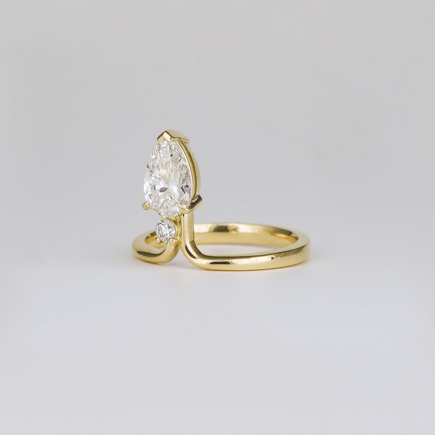 1.12 CT Pear Toi Et Moi Moissanite Engagement Ring