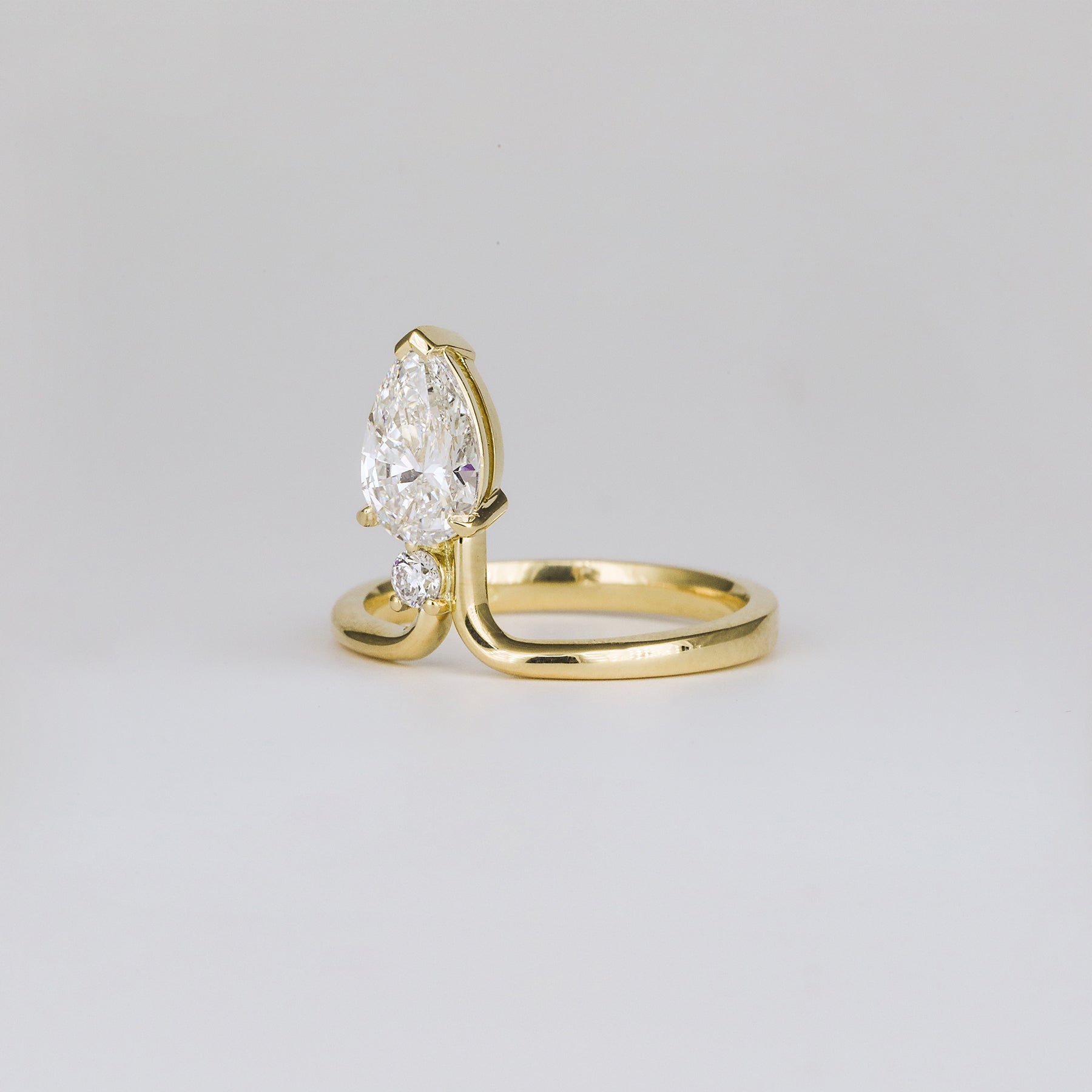 1.12 CT Pear Toi Et Moi Moissanite Engagement Ring
