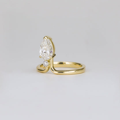 1.12 CT Pear Toi Et Moi Moissanite Engagement Ring