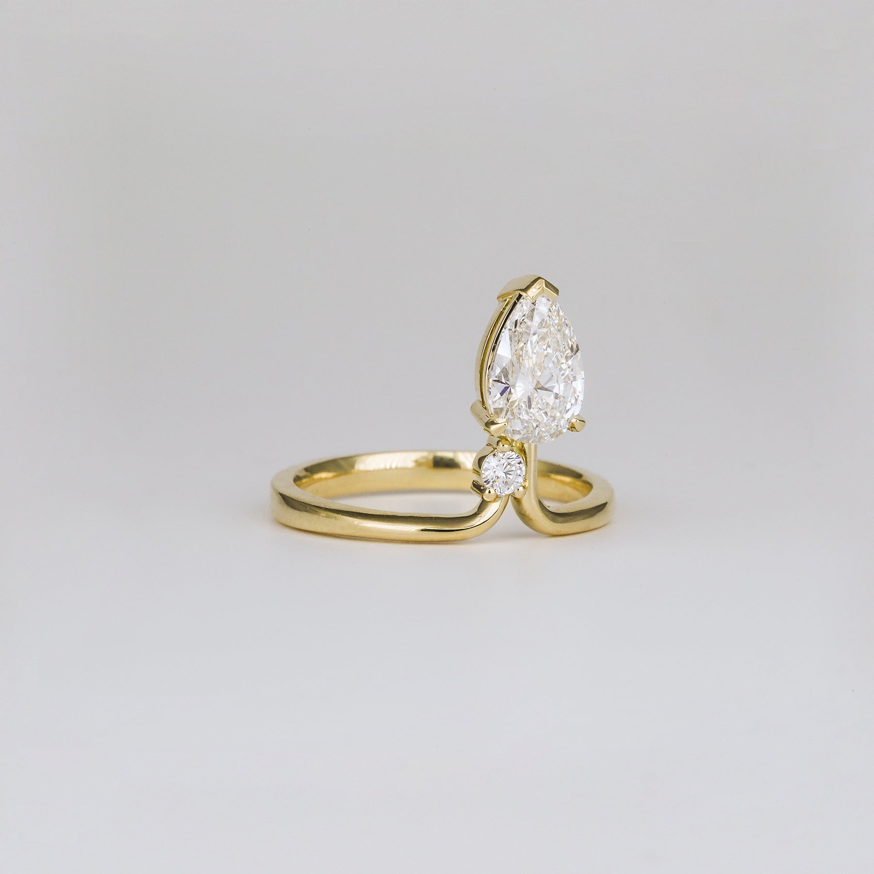 1.12 CT Pear Toi Et Moi Moissanite Engagement Ring