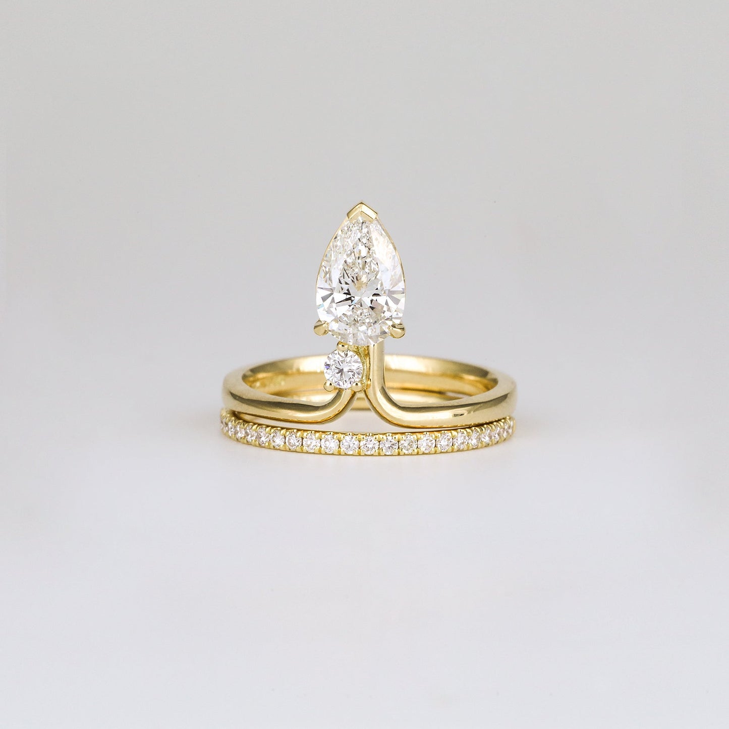 1.12 CT Pear Toi Et Moi Moissanite Engagement Ring