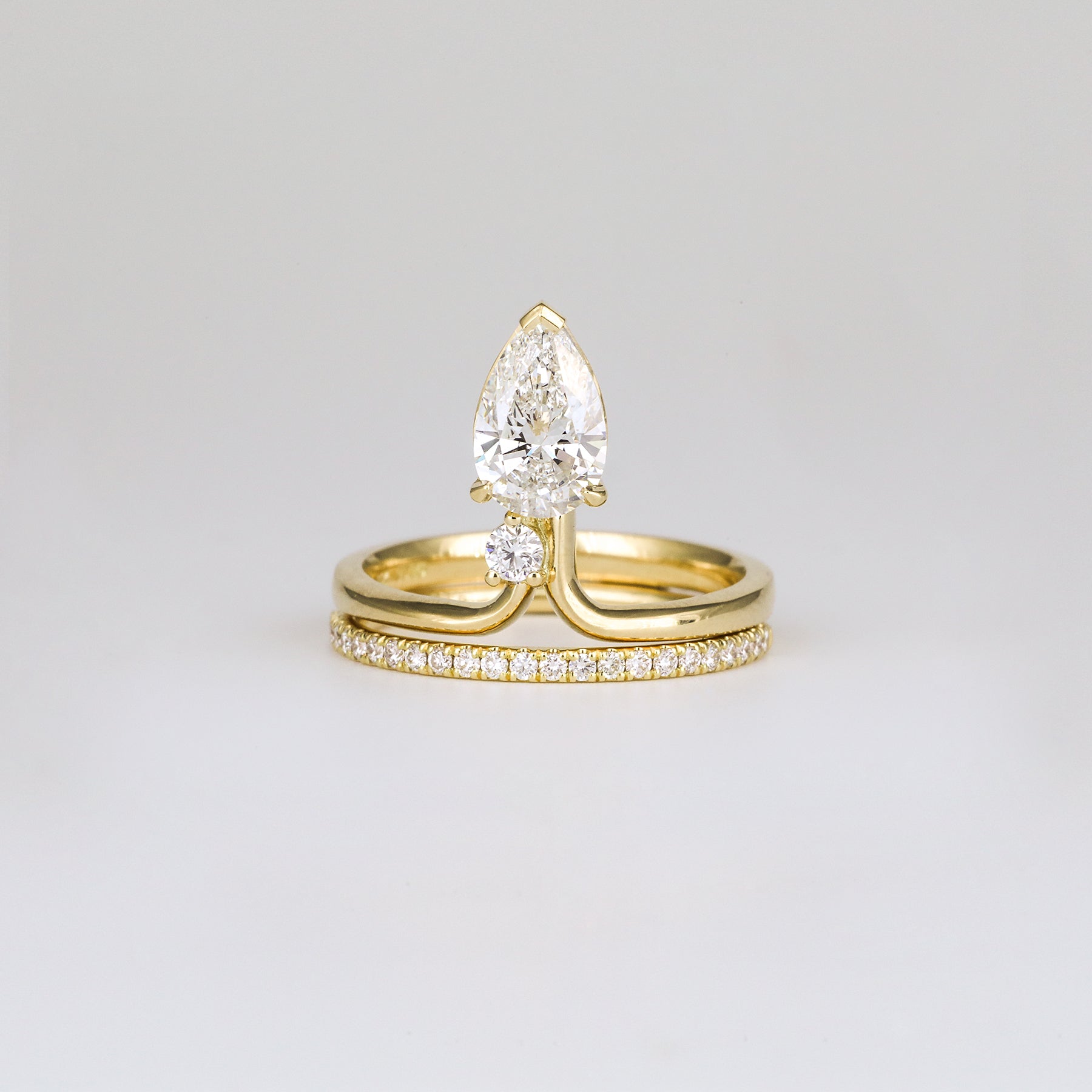 1.12 CT Pear Toi Et Moi Moissanite Engagement Ring