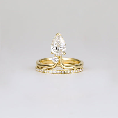 1.12 CT Pear Toi Et Moi Moissanite Engagement Ring