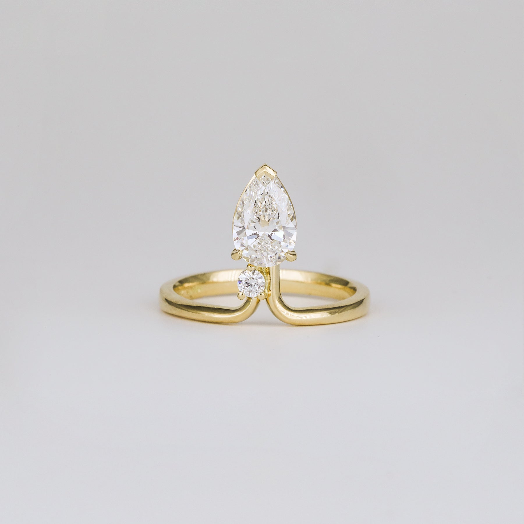 1.12 CT Pear Toi Et Moi Moissanite Engagement Ring