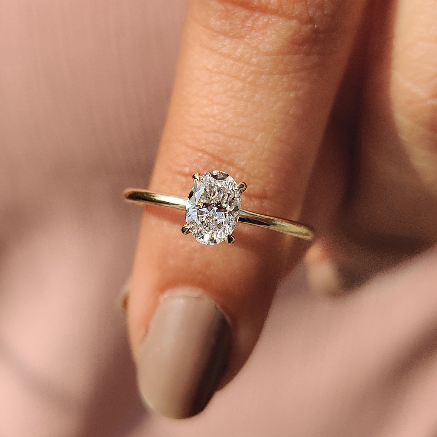 0.50 CT Oval Solitaire Moissanite Engagement Ring