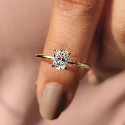 0.50 CT Oval Solitaire Moissanite Engagement Ring