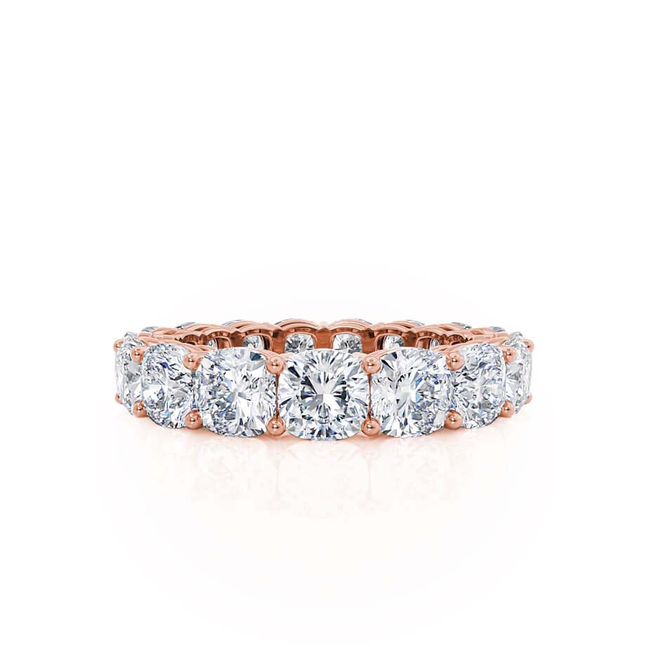 5.61 TCW Cushion Full Eternity Moissanite Wedding Band