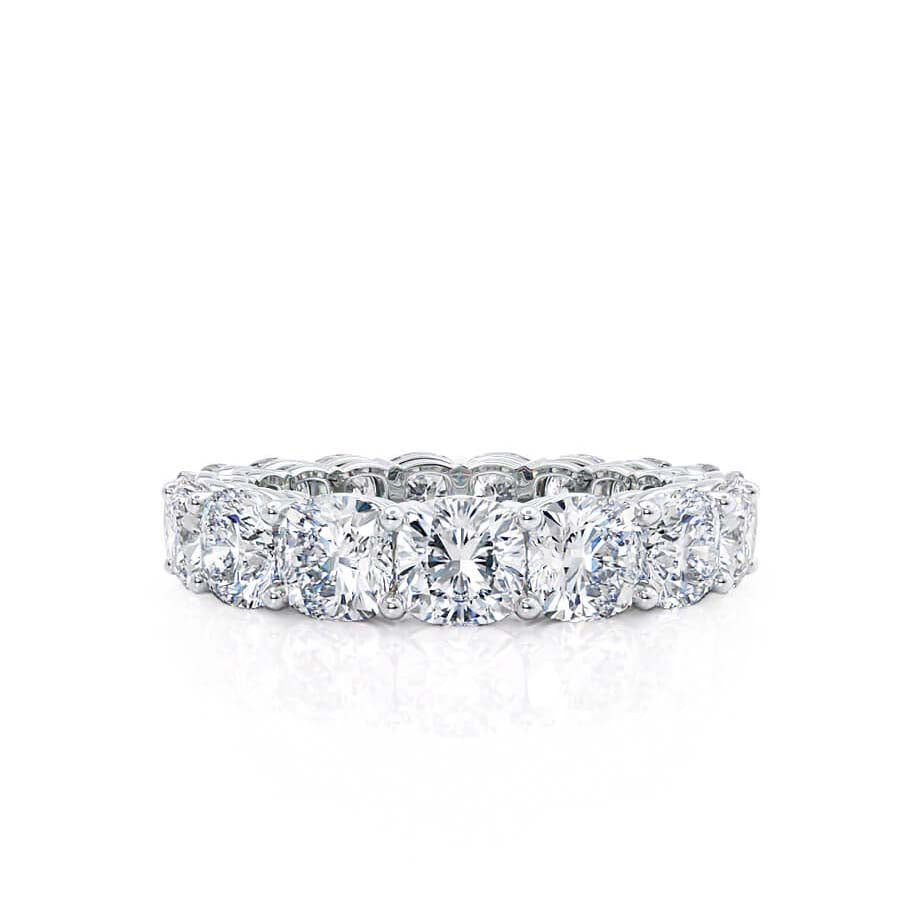5.61 TCW Cushion Full Eternity Moissanite Wedding Band
