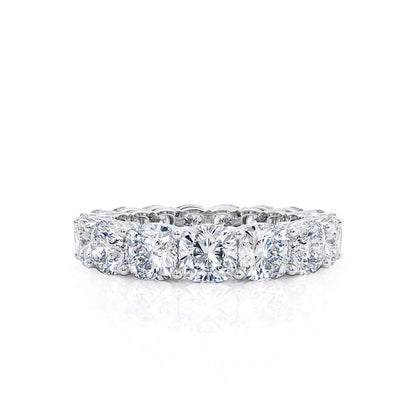 5.61 TCW Cushion Full Eternity Moissanite Wedding Band