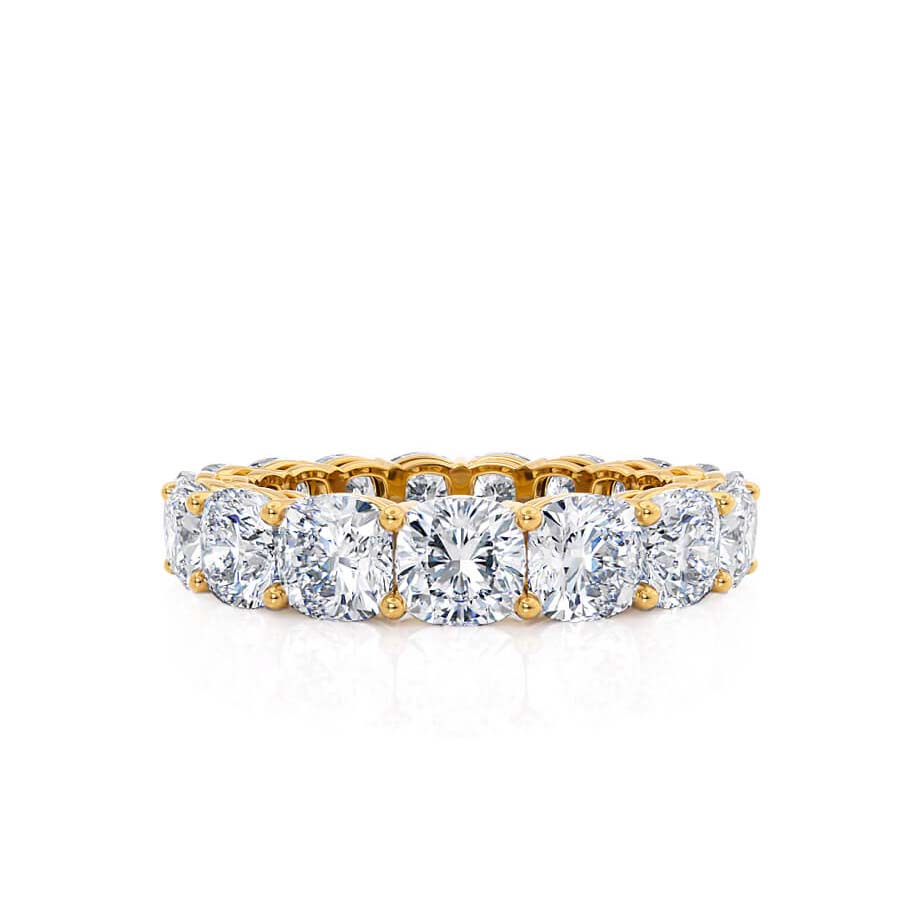 5.61 TCW Cushion Full Eternity Moissanite Wedding Band