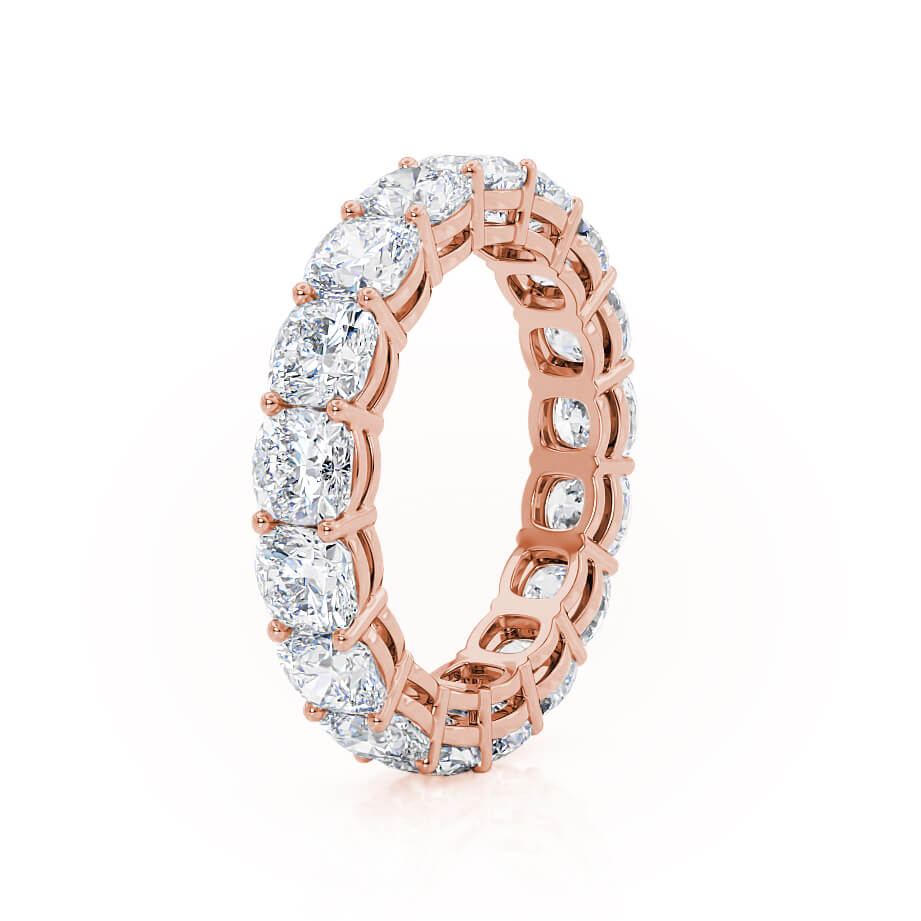 5.61 TCW Cushion Full Eternity Moissanite Wedding Band