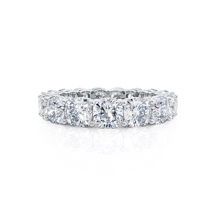 1 TCW Cushion Full Eternity Moissanite Wedding Band
