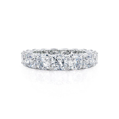 1 TCW Cushion Full Eternity Moissanite Wedding Band