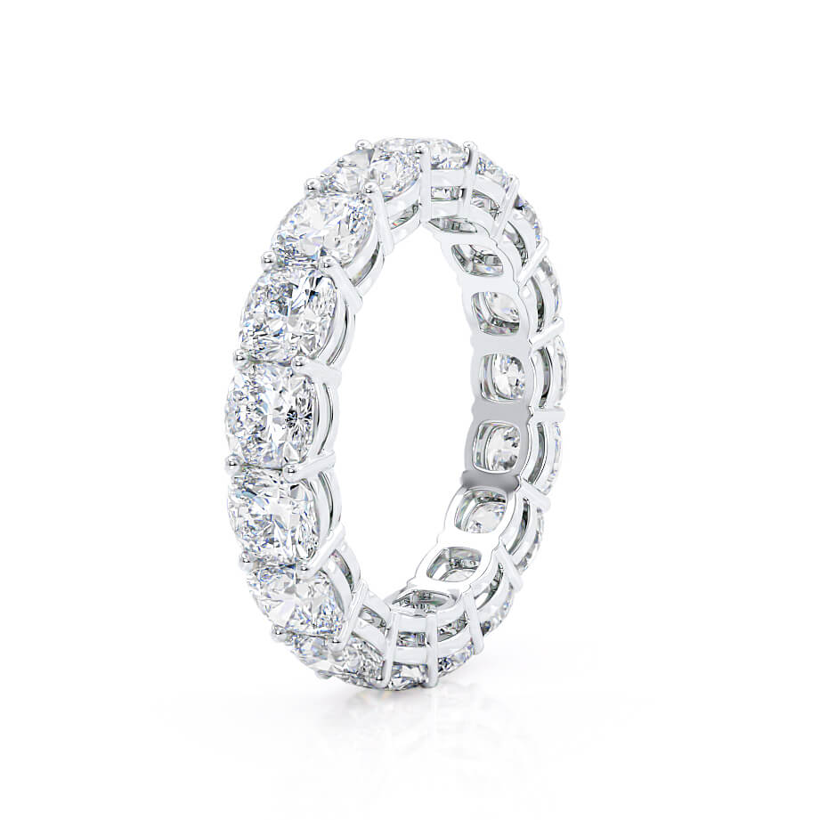5.61 TCW Cushion Full Eternity Moissanite Wedding Band