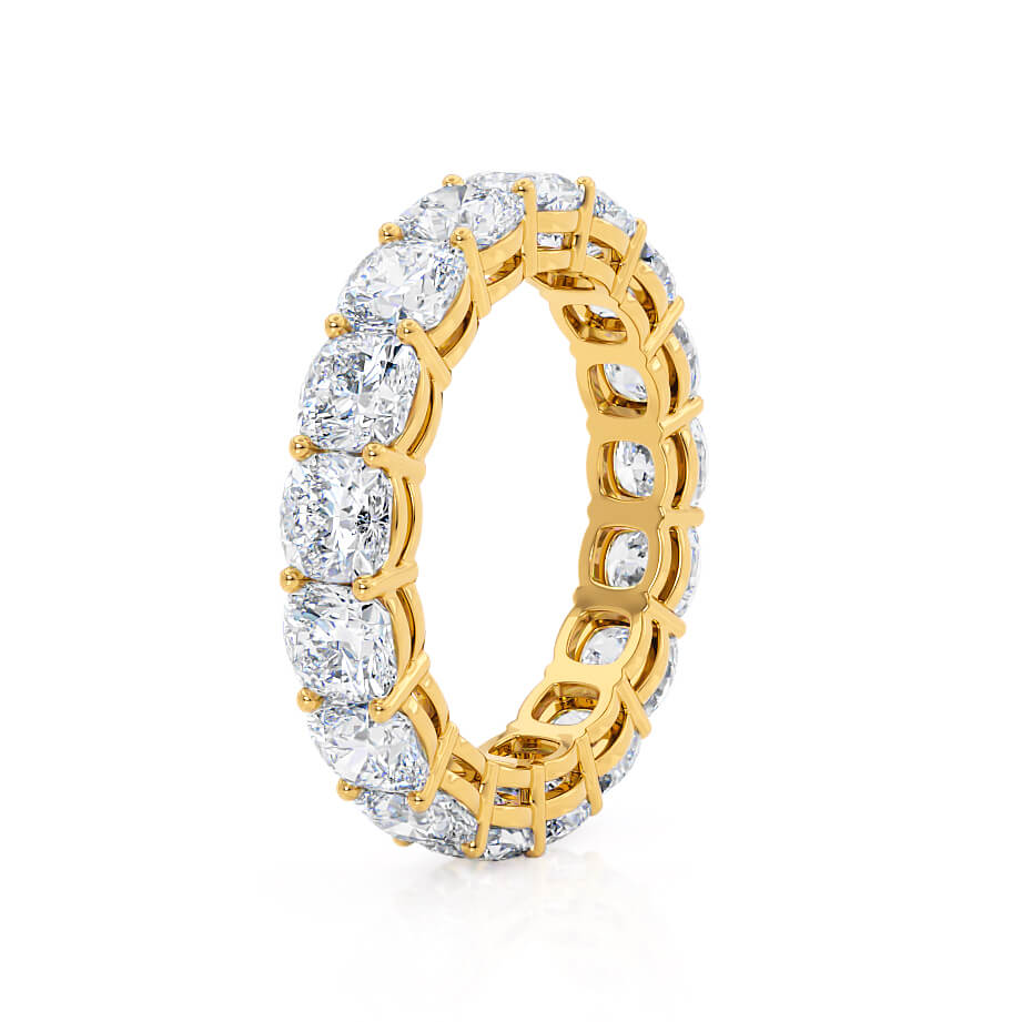 5.61 TCW Cushion Full Eternity Moissanite Wedding Band