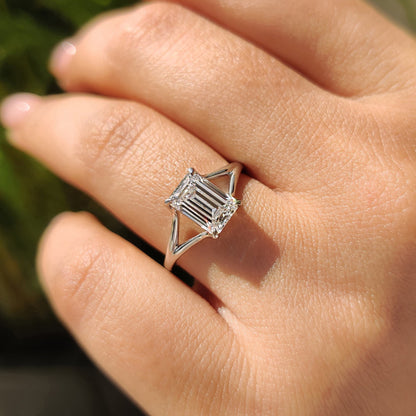 1.50 CT Cushion Dainty Pave Moissanite Engagement Ring