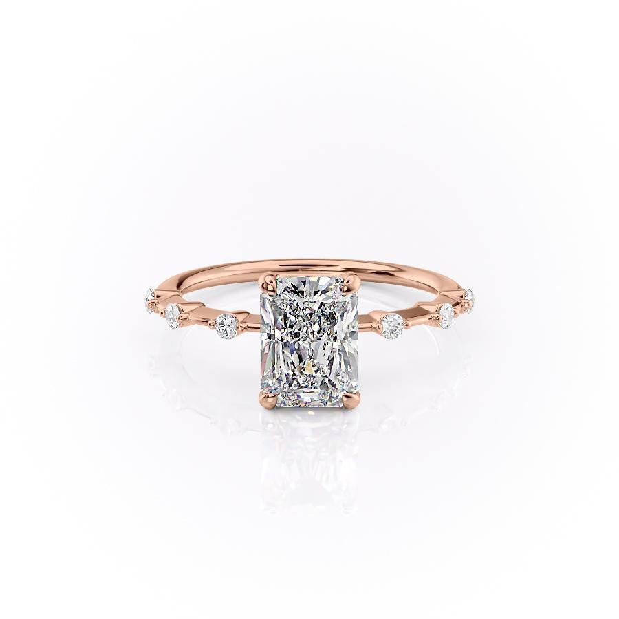 2.10 CT Radiant Pave Moissanite Engagement Ring