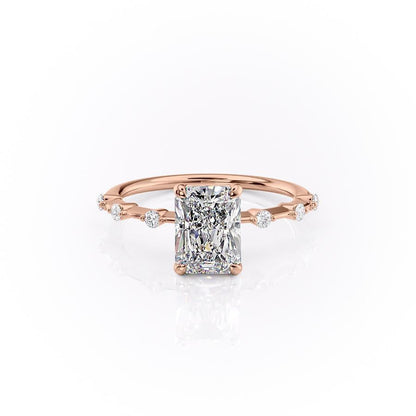 2.10 CT Radiant Pave Moissanite Engagement Ring