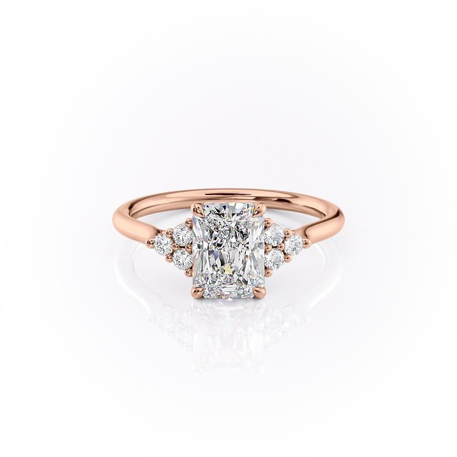 2 CT Radiant Cluster Moissanite Engagement Ring