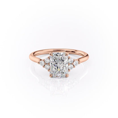 2 CT Radiant Cluster Moissanite Engagement Ring