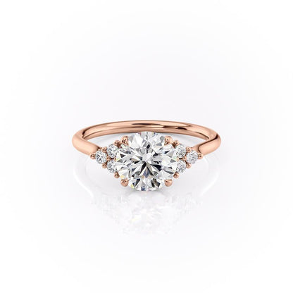 1.90 CT Round Cut Cluster Moissanite Engagement Ring 4