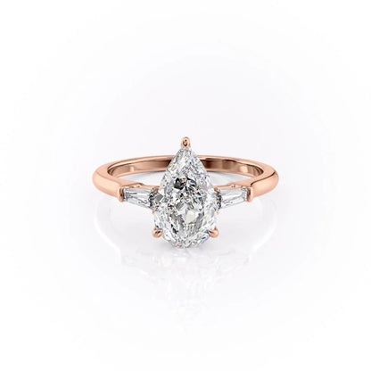 2 CT Pear Three Stone Moissanite Engagement Ring