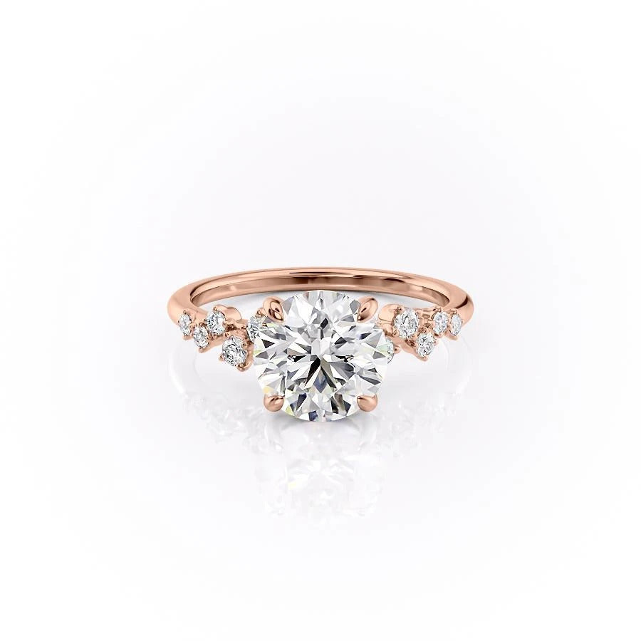1.60 CT Round Hidden Halo & Pave Moissanite Engagement Ring